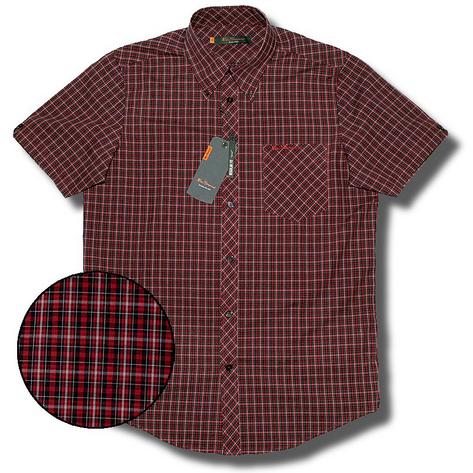 Classic Ben Sherman Mod S/S Button Down Check Shirt Red Black Preview